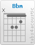 Chord Bbm (x,1,3,3,2,1)